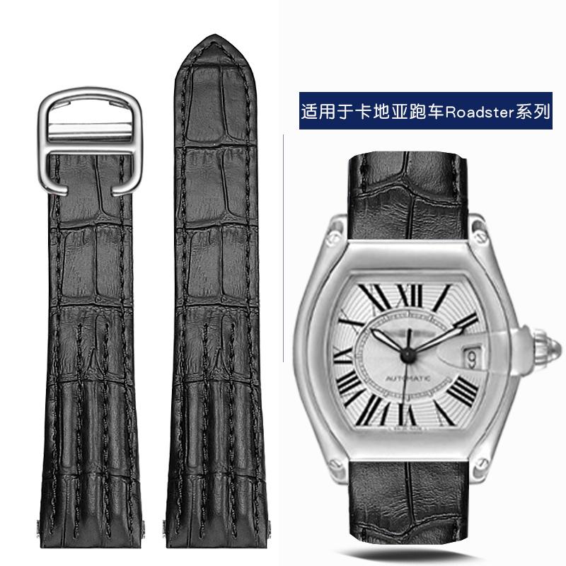 

19mm 20mm For Cartier Roadster W6206018 W6206017 Nylon Watchband Men Canvas Quick Metal adapter Cowhide Watch Strap accessories 19mm