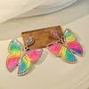 Bohemian Handmade Woven Earrings with Butterfly Design for Women, Vacation Style