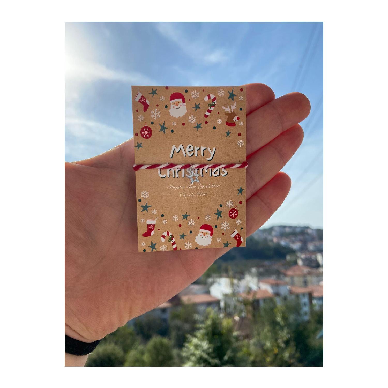 

Новый год, Новый год, Рождественская открытка и браслет со звездой Мартеника красный