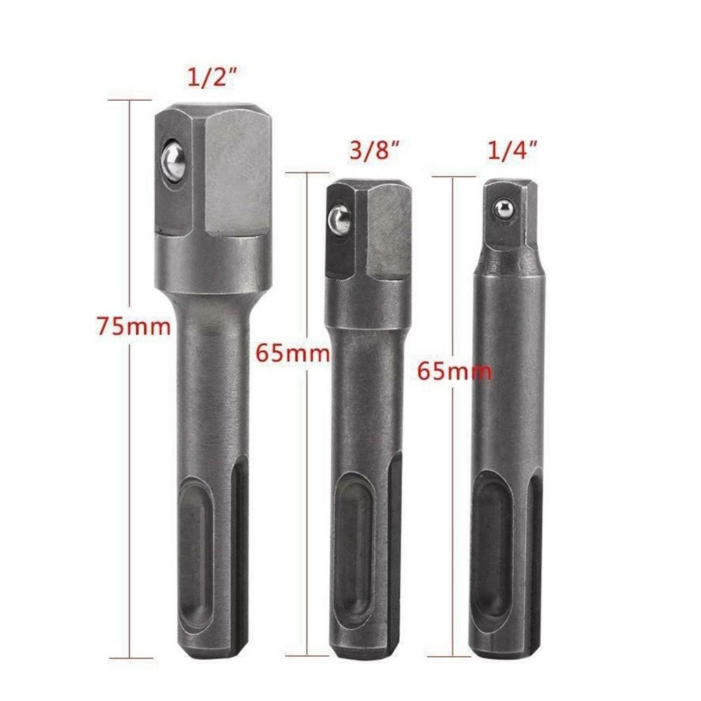 Tool Driver Adapter 1/2” 3/8” 1/4” 3Pcs/set Easy To Be Install High Occlusion