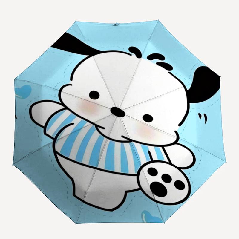 1pc Puppy Dog Automatic Opening/Closing Umbrella with Portable Tri-Fold Design, 8-Bone Iron Frame, Outdoor, Gift for Fans, Travelers, Daily Use, Perfe