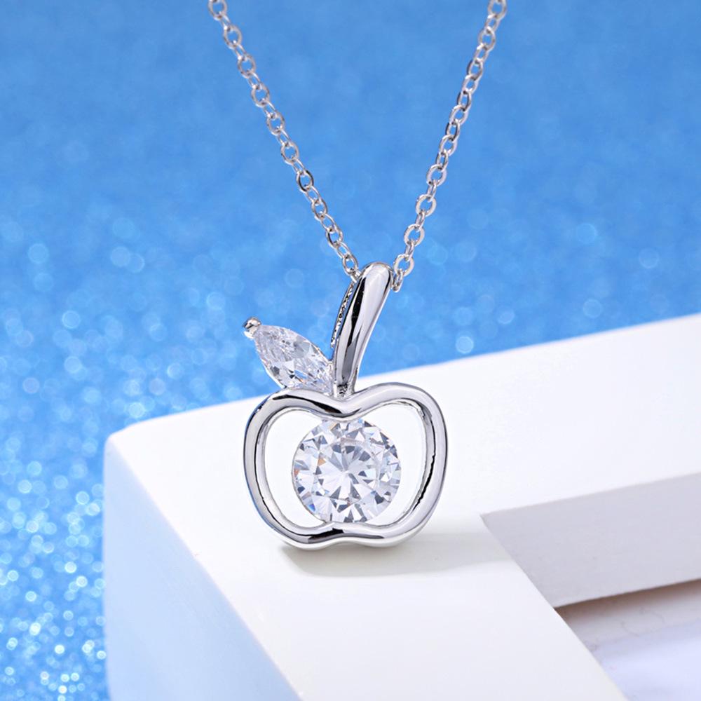 

Women s Zirconia Christmas Apple Necklace Pendant – Lovely Princess Design
