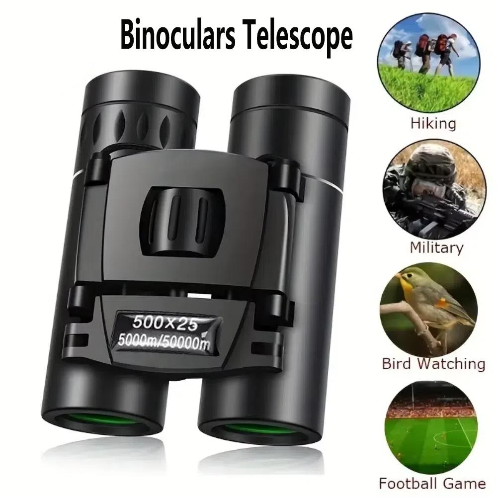 Portable Hd Zoom Folding Binoculars Powerful Long Distance Vision Telescope Compact Optical Binoculars For Outdoor Camping Hiking Sports Wildlife Scen