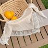 French Style Lace Flower Pattern Triangular Scarf Headband Lolita Silk Scarf Headdress Turban Women'S  Hair Accessories