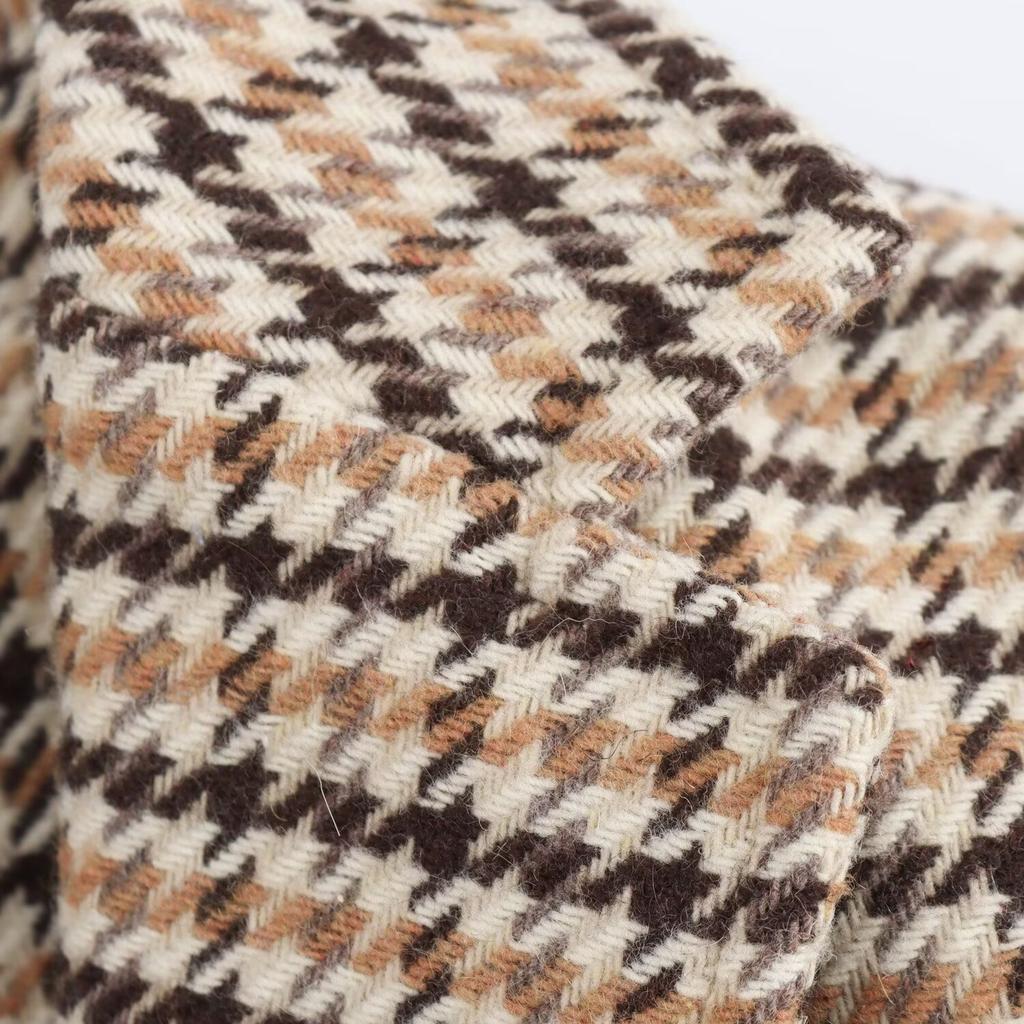 European and American style, new women's clothing, versatile, fashionable and fashionable woolen plaid jacket 9492780