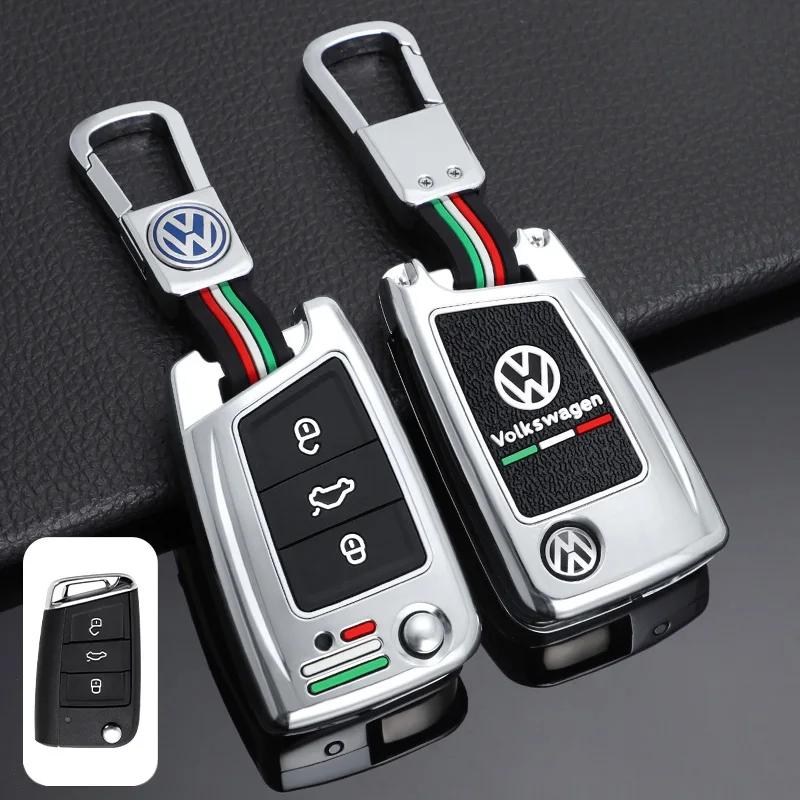 

VW GTI GOLF 2026 Hot For VW VOLKSWAGEN Zinc Alloy Silica gel Car Flip Key Case Full Cover Fob Shell For VW Volkswagen Golf 7 MK7