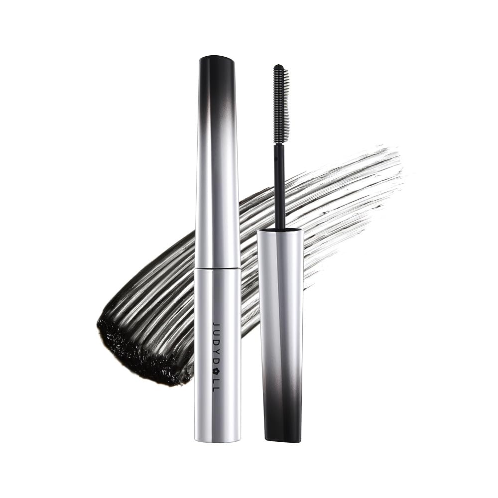 Official JUDYDOLL Hanecoom Chinese Feather Coil Natural Rich Curl Mellow Mascara, Cosmetics, Brush, Long, (01 Black)