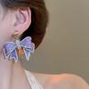 Ear Jewelry Sweet Stud Earrings Light Luxury Bowknot Dangle Earrings Crystal Bow Earrings  Wedding