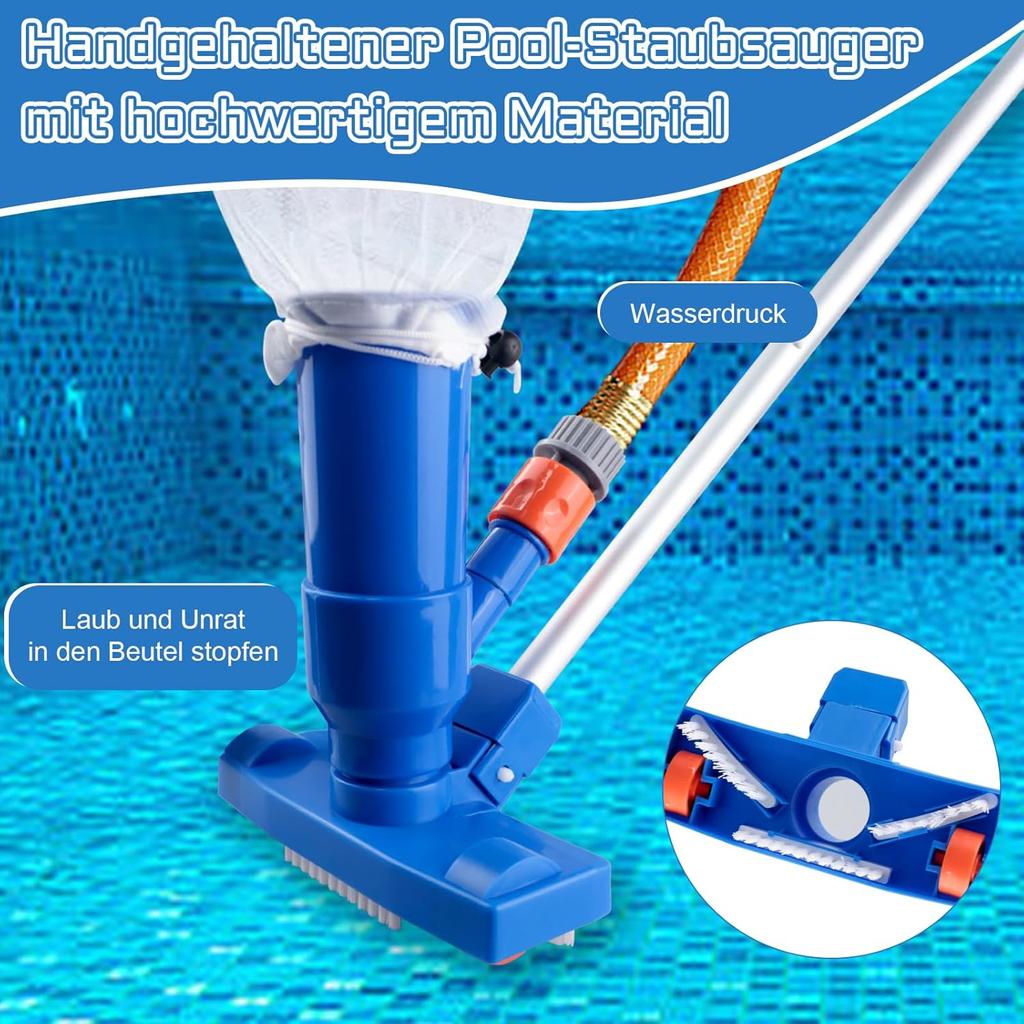 Portable Pool Vacuum Cleaning Set, Pool Cleaning Floor Vacuum Cleaner, Handheld Pool Vacuum Cleaner, for Swimming Pools, Spas, Ponds, Fountains