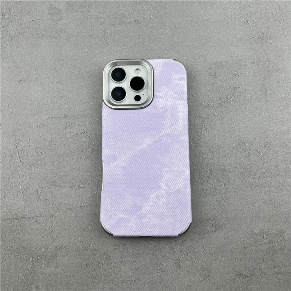 Candy Vintage Cowboy Stoff Hülle für iPhone 17 Air 16 15 14 13 12 Pro Max 11 Plus 17Pro Jeans Weicher Stoßfänger Galvanisierte Abdeckung