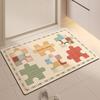 Colorful Puzzle Rug Bathroom Anti Slip Absorbent Carpet Color Grid Living Room Bedroom Door Mat Home Decoration