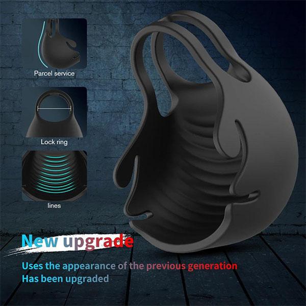 Vibrador de pene Masturbador masculino Vibrador de masaje testicular Anillo retardante de eyaculación Manga de pene Estimulador de escroto Juguetes sexuales