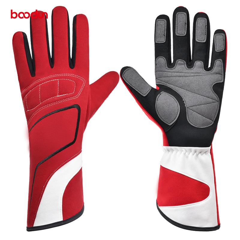 

Karting gloves, anti slip and shock-absorbing, racing off-road breathable long finger windproof training gloves Q232047 красный