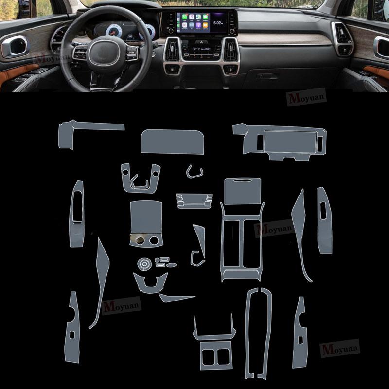Dla Kia Sorento MQ4 - Panel panelu zmiany biegów samochodu Ekran nawigacji Wnętrze samochodu Folia ochronna TPU Naklejka zapobiegająca zarysowaniom