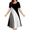 Oversized Summer Women's Short Sleeve Dress Plus Size Women's Loose Short Dress Casual Printed Fashion Party Dresses