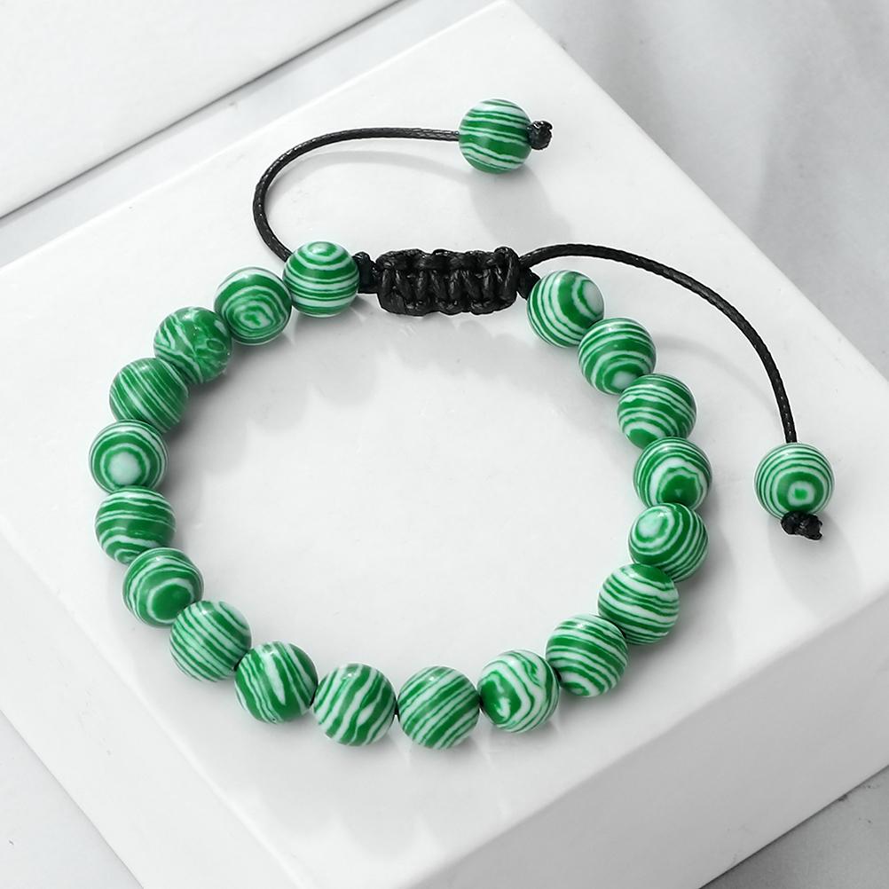 4 6 8mm Malachite Beaded Bracelet Natural Stone Green Blue Braided Bangles Handmade Healing Bracelets Jewelry Gifts for Friends