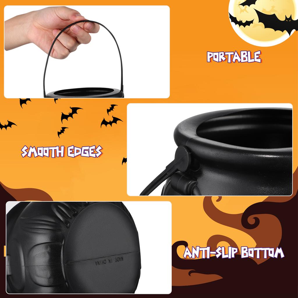 2 Pcs Witch Jar Handheld Basket Toys Halloween Decor Party Candy Bucket Bowl Kids Lanterns Portable Large Trick Treat Props