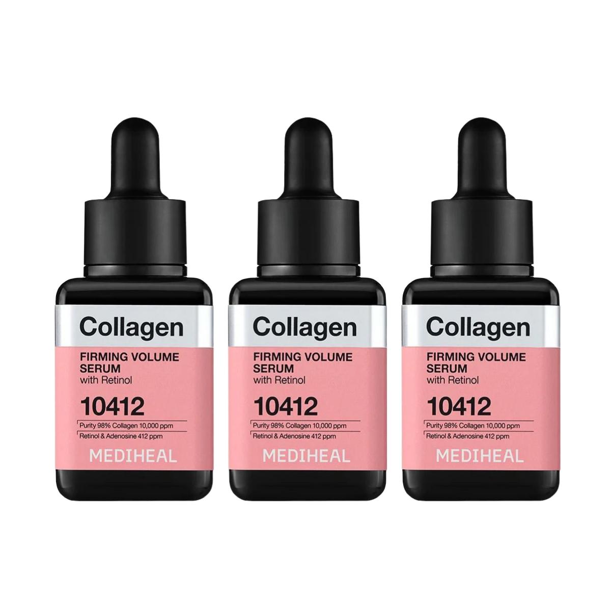 Mediheal Collagen Firming Volume Serum Ampoule 40ml 3 Bottles Set - Korean Skincare Retinol Liposome Anti-Aging Treatment
