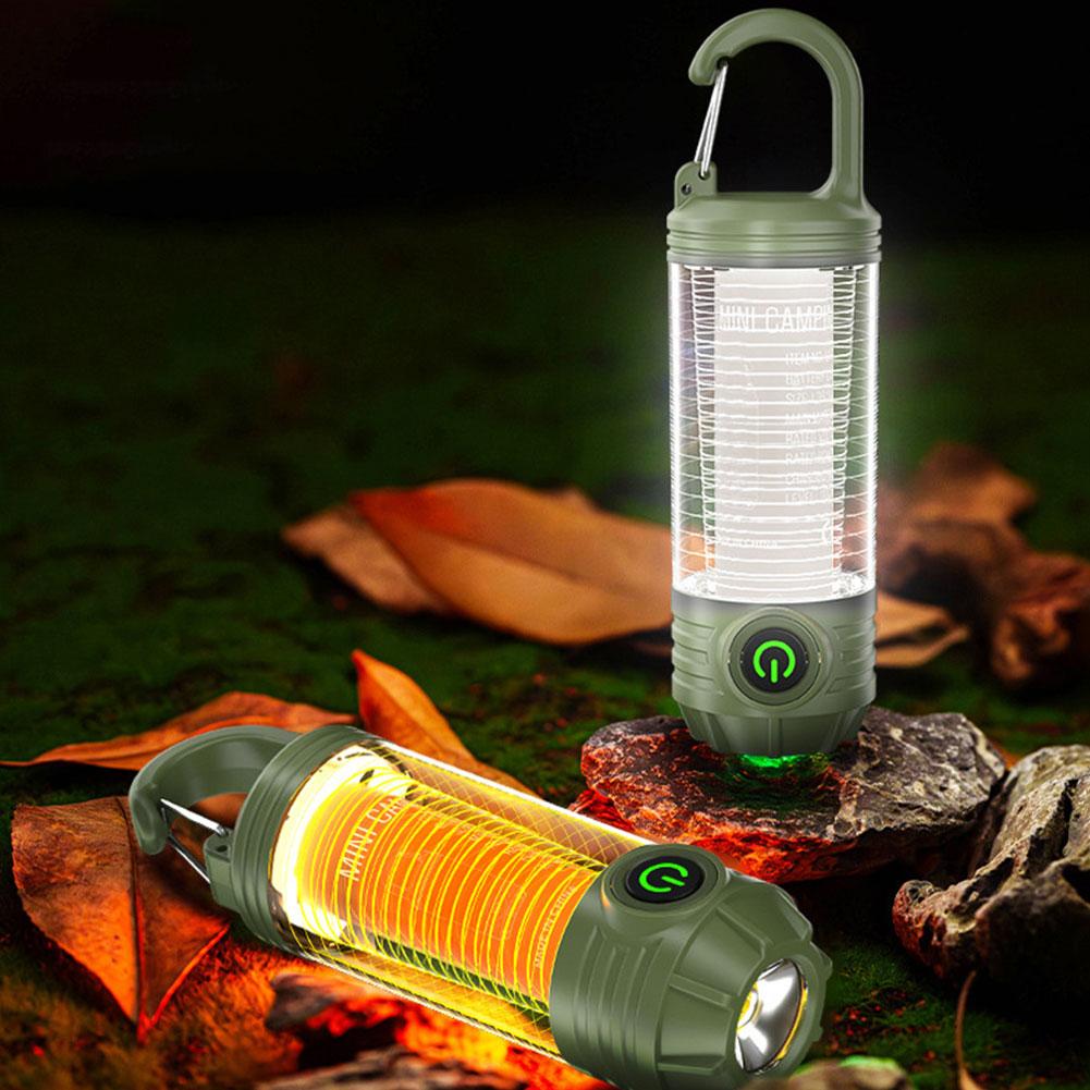 Dual Source Strong LED Lamp Flashlight Waterproof Outdoor Camping Work Light Bright Torch With Hook