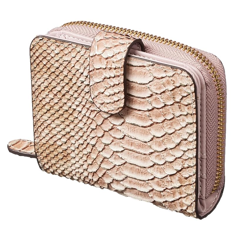

[VOICE] Align align Italy Made by Atema cowhide Anaconda Diamantina ladies bi-fold wallet ``The appearance is mini Storage capacity teeth Long wallet