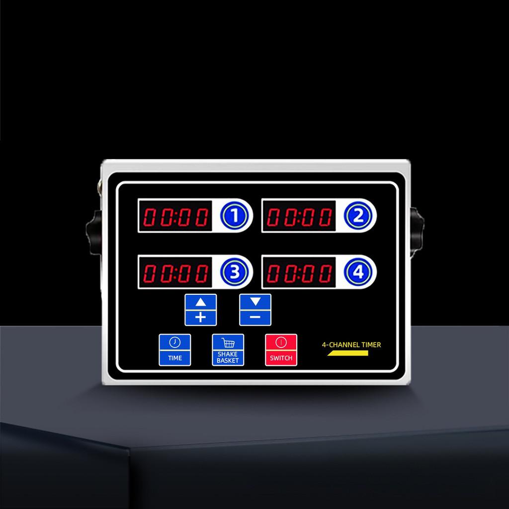 Timer Commerciale da Cucina in Acciaio Inossidabile a 4/6/8/12 Canali Dispositivo di Promemoria con Temporizzazione Precisa Schermo LED HD Timer
