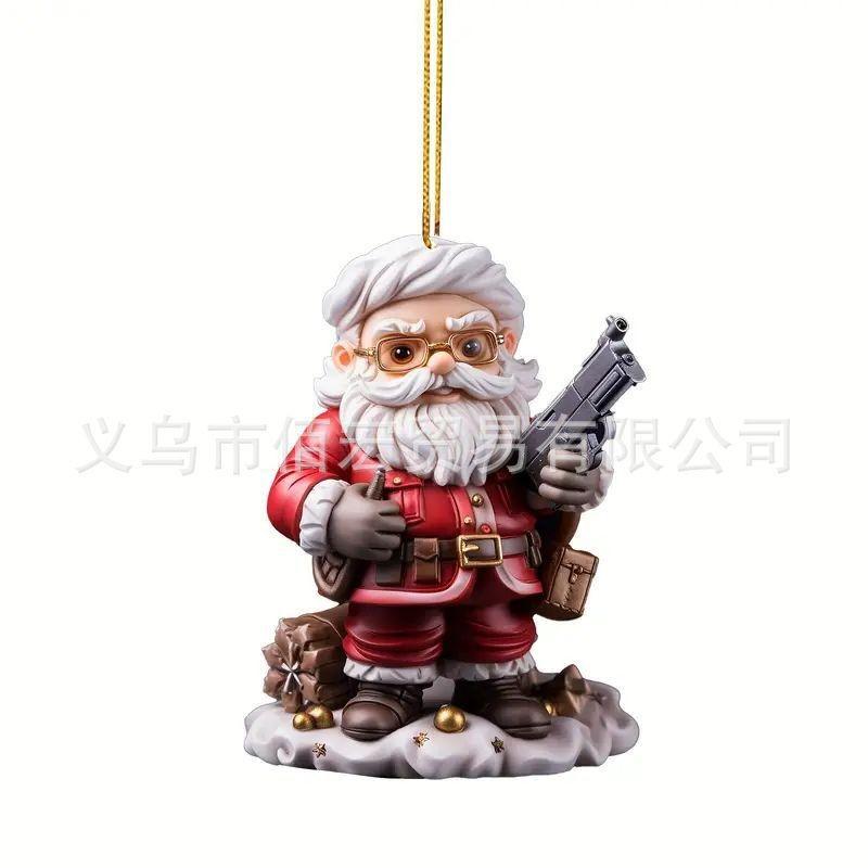 And Bright Fun Santa Claus Handheld Gun Ornament For Merry Christmas Tree Hanging