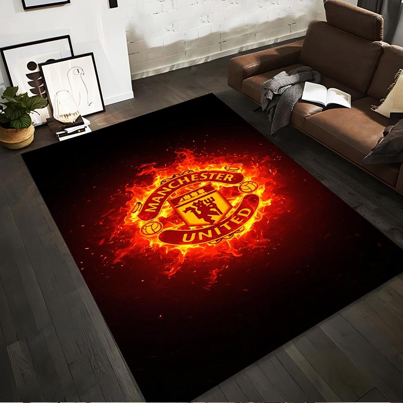 Manchester United Fire Design Designed floor mat, suitable as a non-slip mat for the living room or bedroom sofa