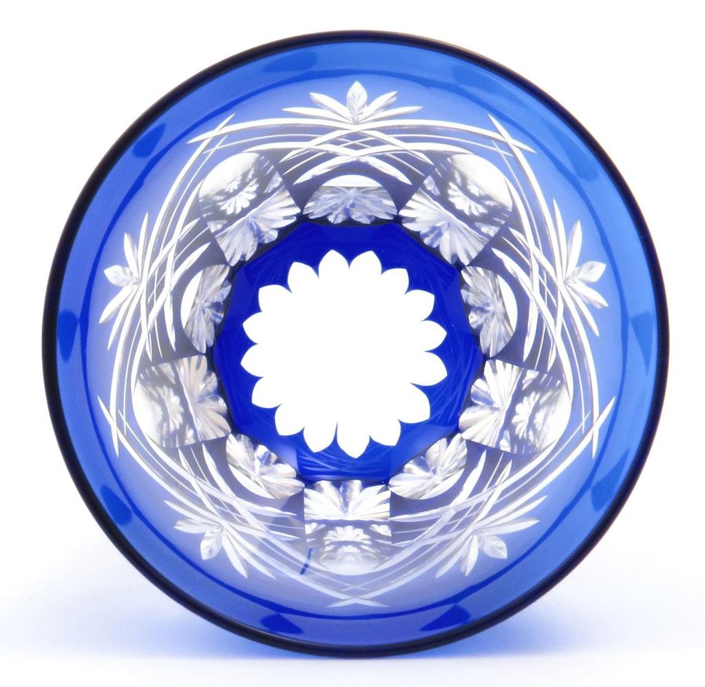 Edo Kiriko Paar Glas Shochu Glas Tumbler Präsentation gestapelt Schwert Yarai Fassungsvermögen 290 ml Made in Japan (im Kasten) (Paar) ca. KY-33-44