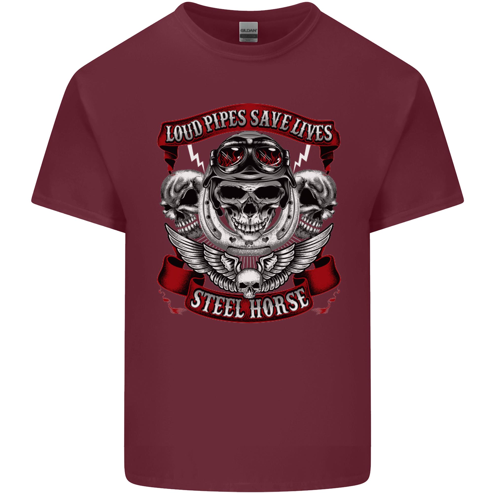 Motorcycle Lound Pipes Saves Lives Biker Unisexs Light Cotton TShirt S