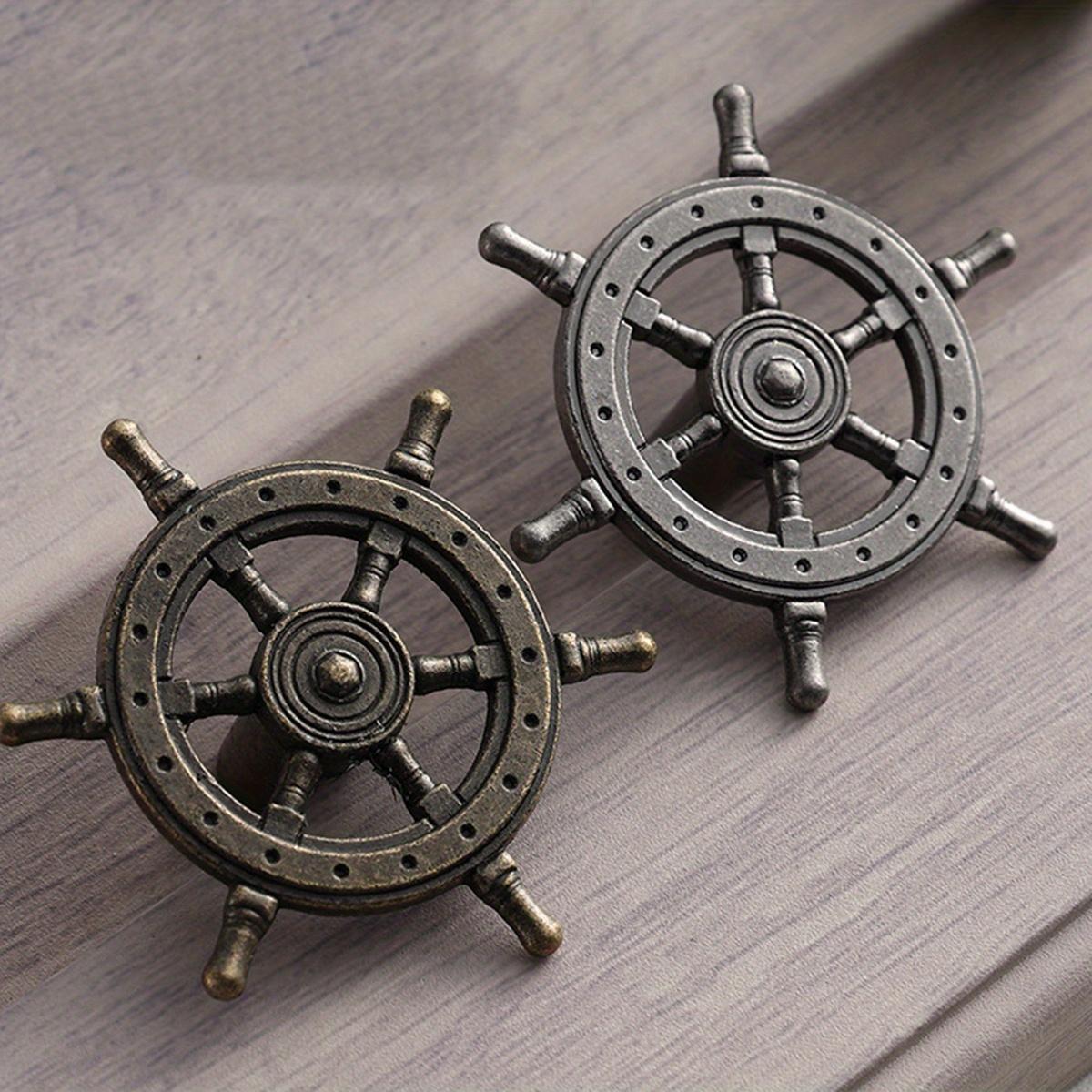 

1/2pcs Vintage Drawer Single Hole Handle Creative Ship Rudder Steering Wheel Handle Kitchen Living Room Drawer Cabinet Wardrobe Door Handle Handle 1pc бронзовый