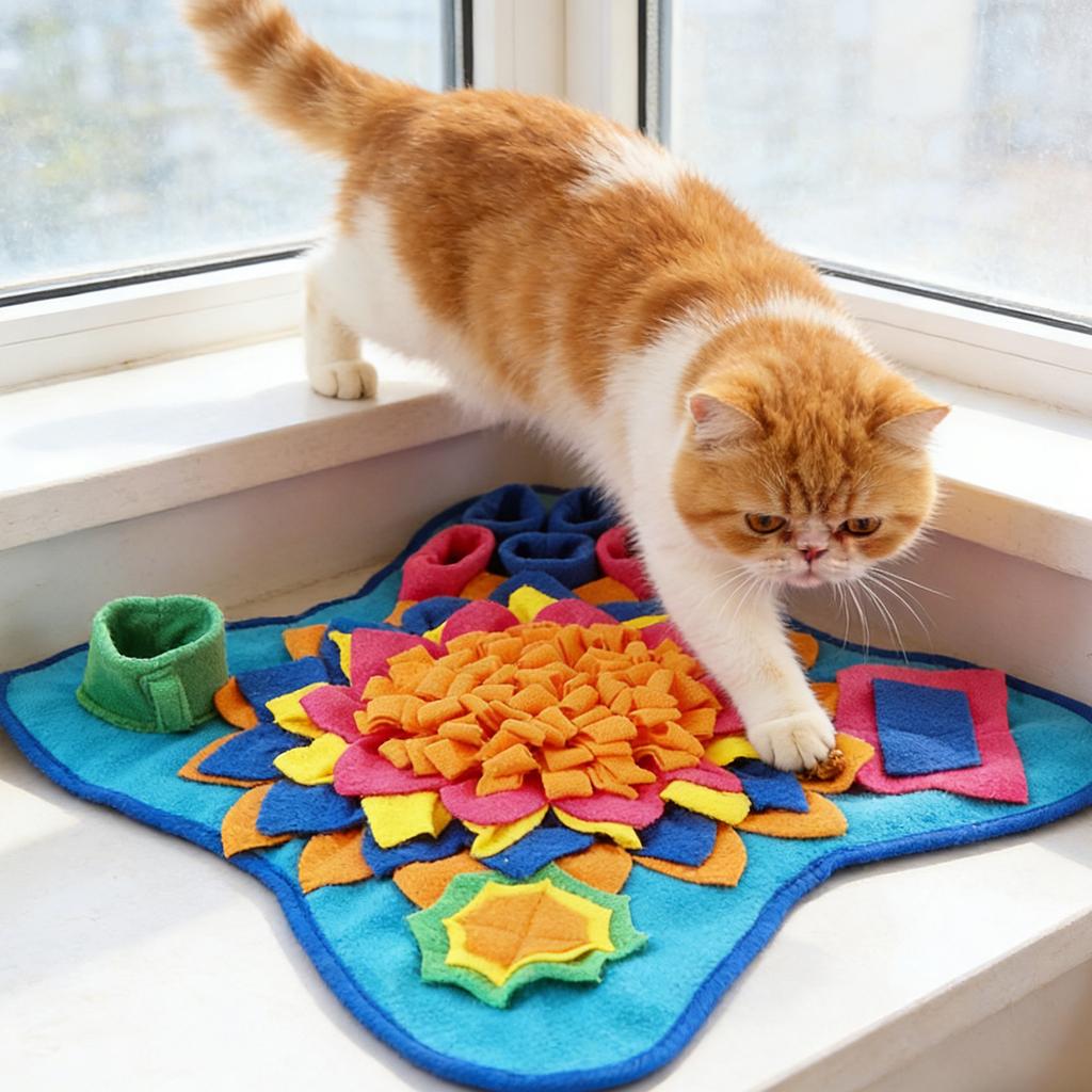 Colorful Flower Snuffle Mat for Dogs – Interactive Sniffing & Foraging Toy, Slow Feeder & Puzzle Game for Boredom Relief