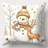 Christmas Theme Pillowcase New Year Gift Santa Claus Fawn Pillow Cover Home Room Decoration Living Room Sofa Cushion Cover Short