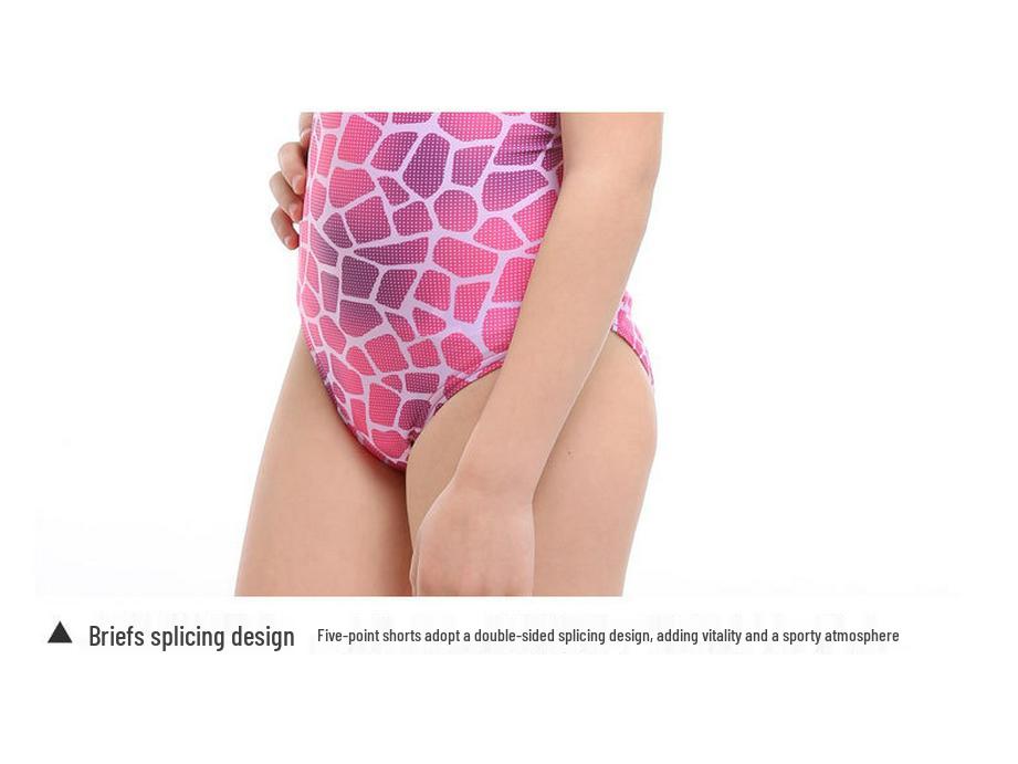 Girl's Cute Korean-Style Princess One-Piece Swimsuit for Swimming Training