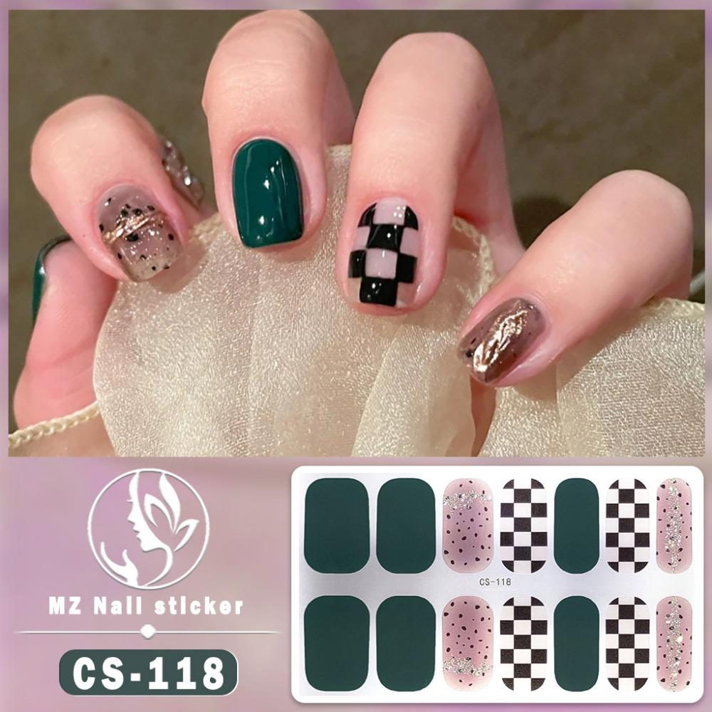 CS voděodolná gelová fólie na nehty bez pečení plná samolepka kontrastní barva tygří hlava nail art fólie papír fólie na nehty papír nálepka