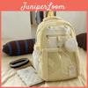 Cute Transparent Nylon Student Backpack With Transparent Layer And Star Print For Daily Use