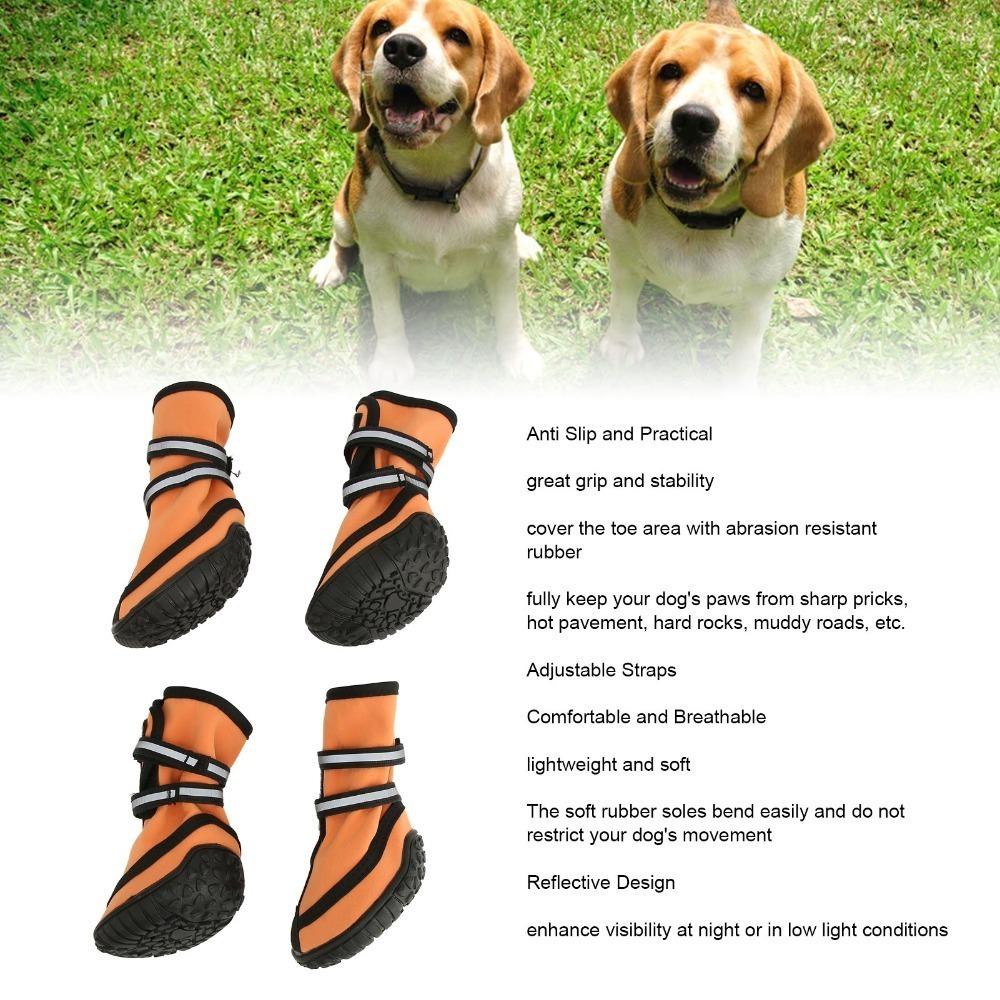 Soft Sole Dog Shoes Adjustable Strap Dog Anti-slip Paw Shoes Pet Rain Boots  Paw Protection