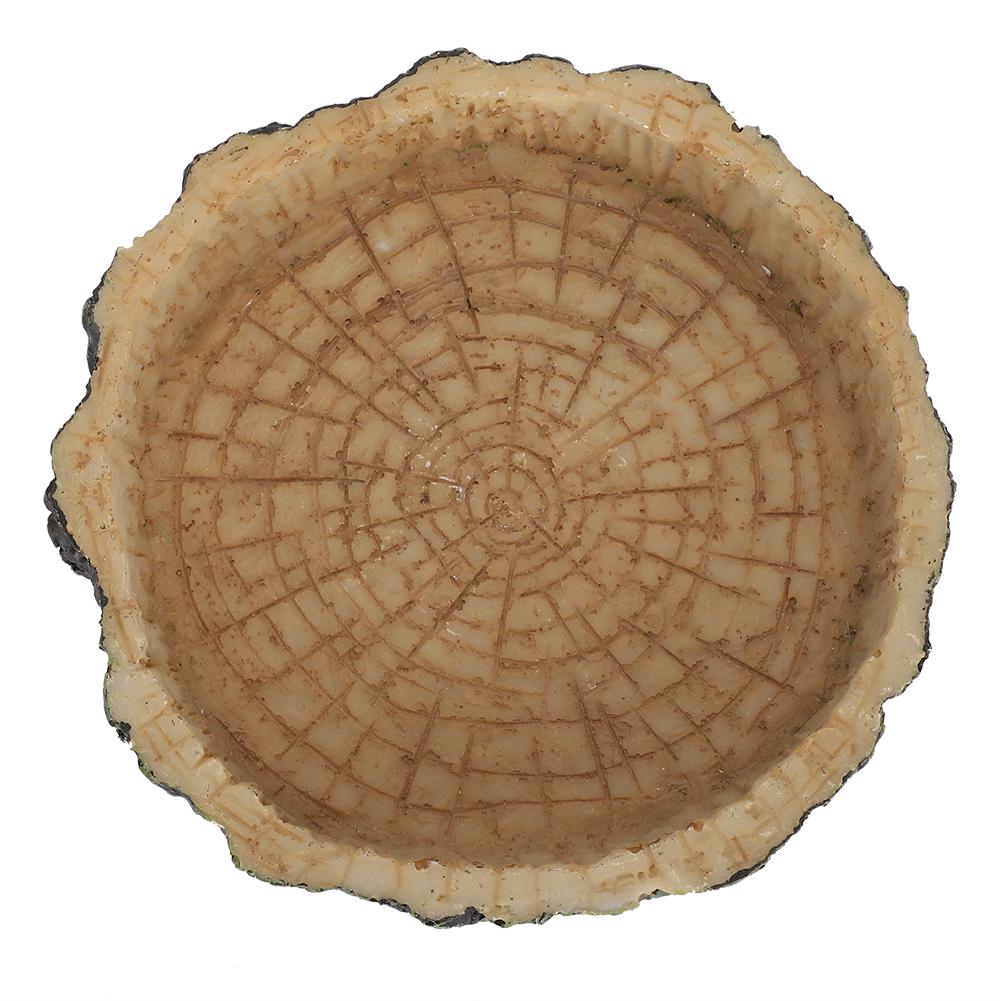 Reptile Water Dish Food Bowl Synthetic Resin Round Pet Eating Pot for Tortoise Terrapin