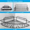 15 Pack Shower Caddy Adhesive Replacement, No Drilling Shower Shelf Adhesive, Strong Caddy Sticker Hooks Replacement for Showers Shelves and Kitchen