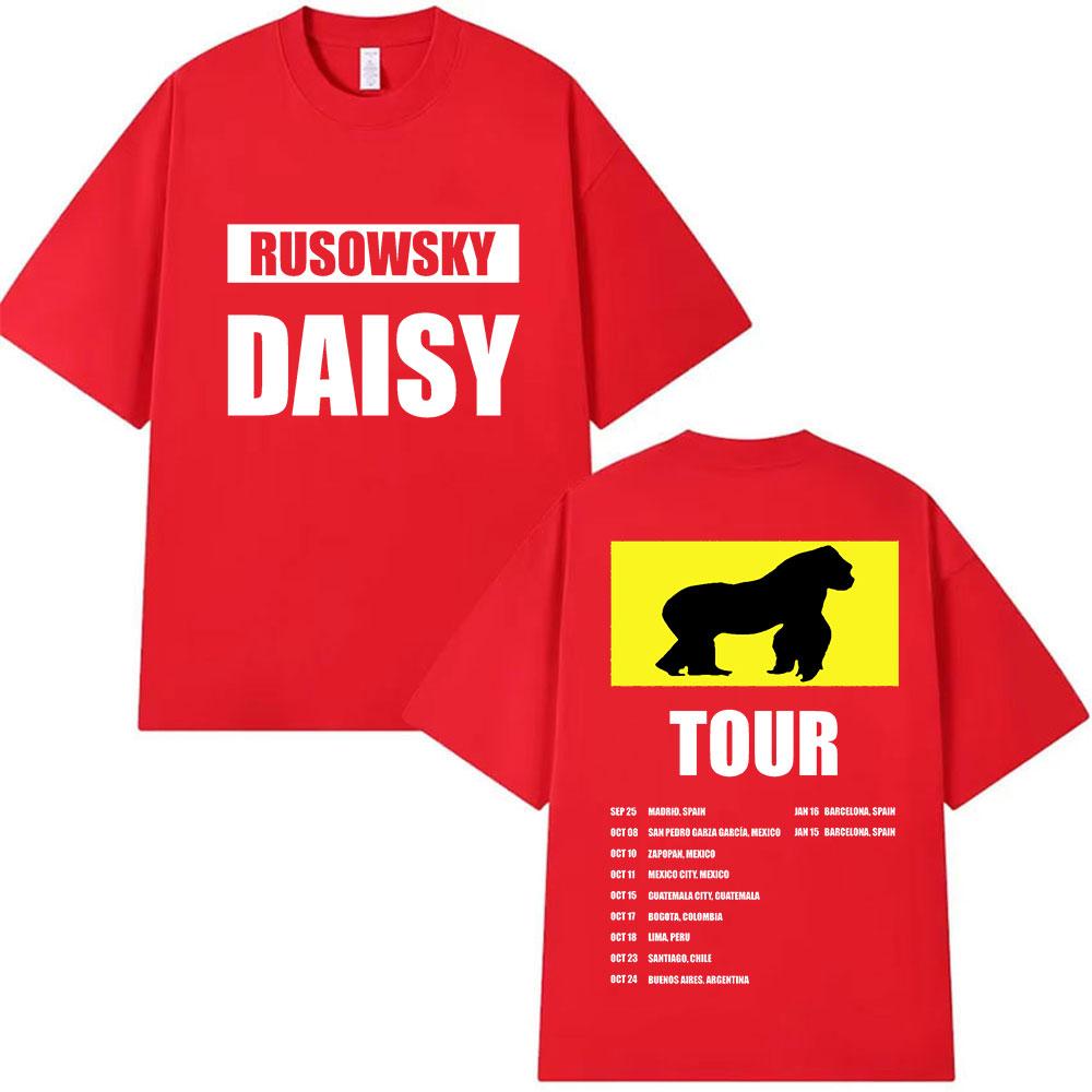 Rapper Rusowsky Daisy Tour 2025 Graphic T Shirts Men Women Hip Hop Fashion Short Sleeve Tshirt Harajuku Oversized Cotton Tshirt S