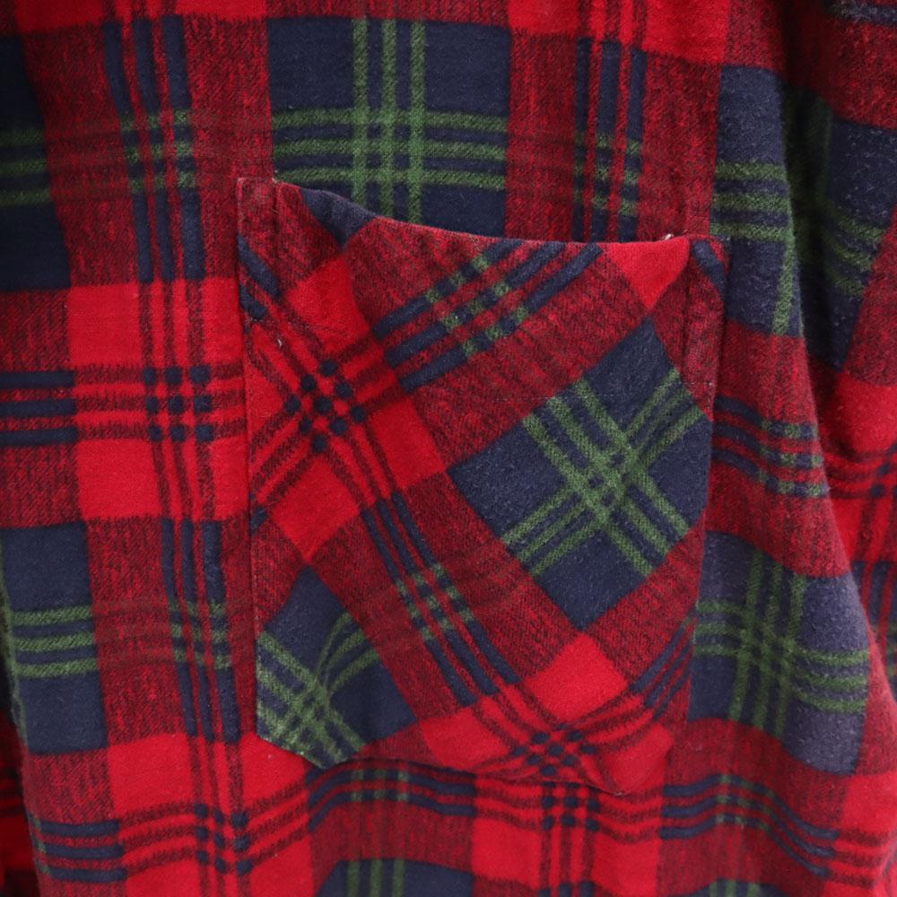 Mc Knight 60s 70s vintage Check Pattern flannel Gown coat XL Red Men's Used