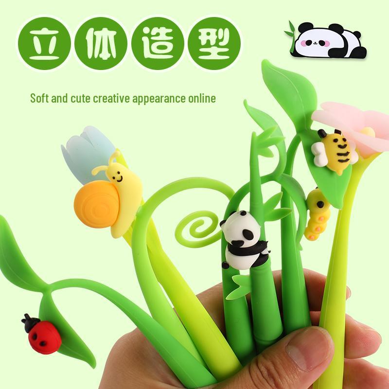 

Panda Cartoon Tulip Pen: Cute & Creative Neutral Pen for Students 0.5mm Single Pen