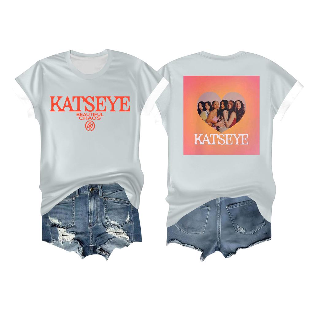 Women's Casual Printed T-shirt Round Neck Pullover Short Sleeve Top