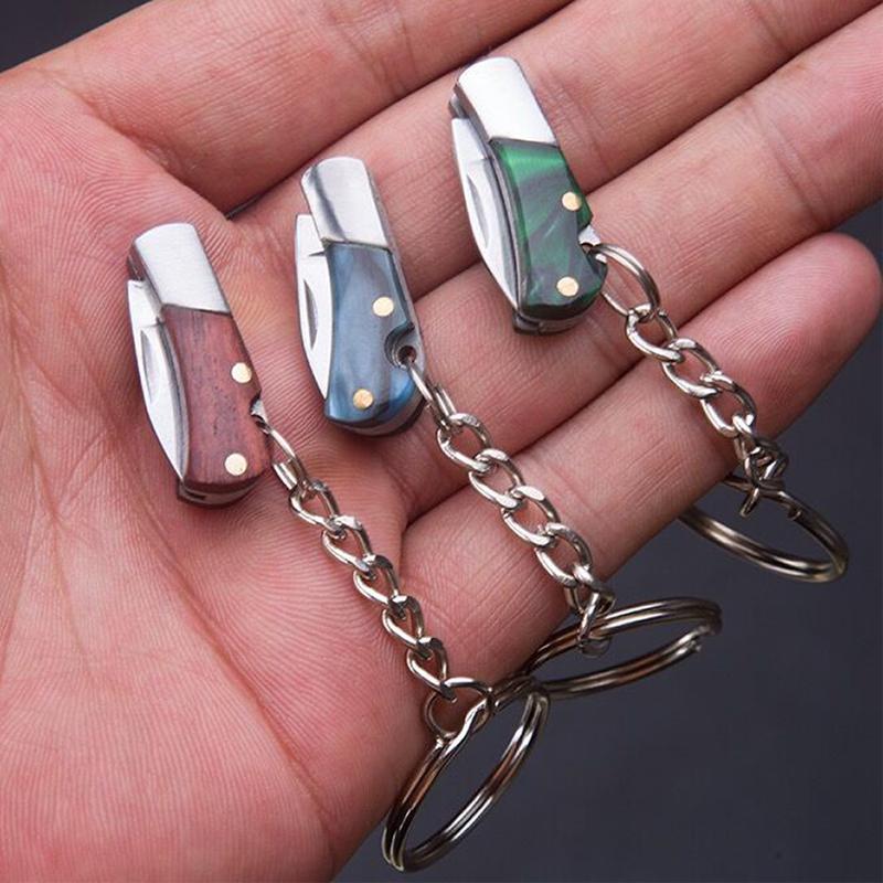 Mini Knife Keychain Survival Stainless Steel Multifunctional Folding Practical High-hardness Portable Tool Accessories