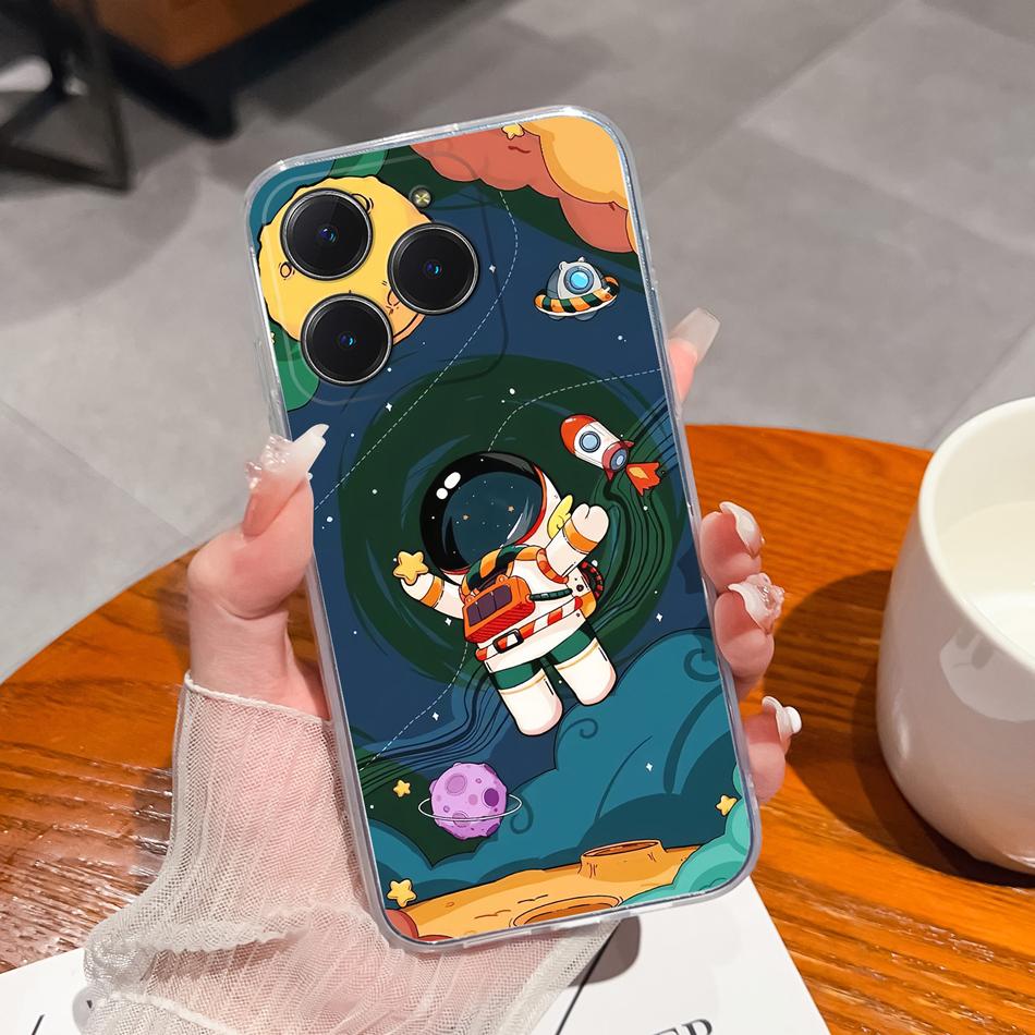 Simple Creative Case For Realme C63 C61 Transparent Back Cover For Realme C 61 C 63 Soft Slim Silicone Shockproof Funda Bumper