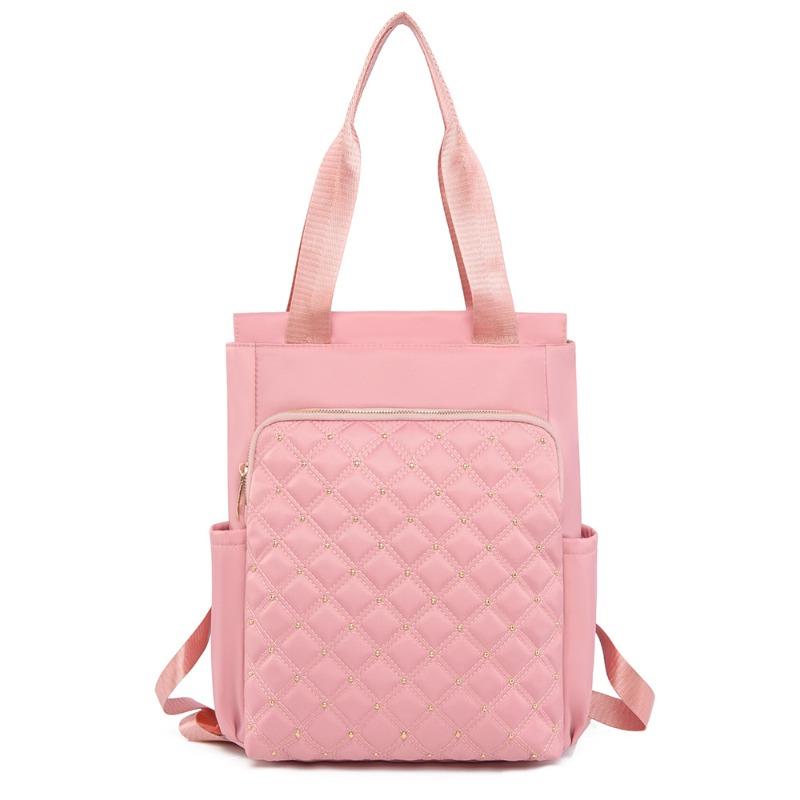 

Женская сумка рюкзак женский новый модный мягкая кожа большая вместимость дорожный рюкзак двойного назначения на плечо сумка-тоут розовый