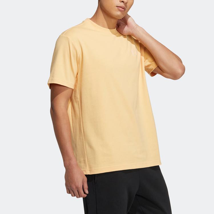 Adidas Neo Solid Color Crew Neck Sports T-Shirt Unisex Tops Amber-Yellow HS6818
