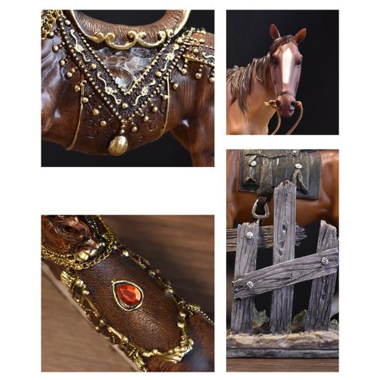 Resin Running Horse Statue Miniature Simulation Pony Figurine Animal Sculpture Home Office Desktop Decoration Ornament