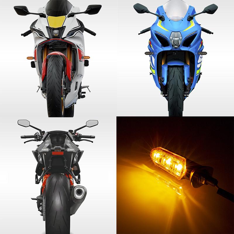 2pcs Motorcycle LED Turn Signal Lights 8mm Mini Amber Flashing Light Blinker Turn Signal Lamp 12V Moto Indicator Accessories