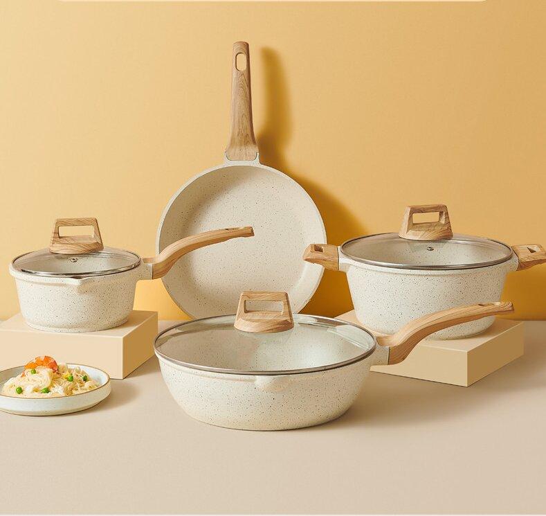 Aluminum Cooking Cookware Pot Set Non Stick Kitchen Ware Cookware Set Hot Wholesale Nonstick Kitchenware