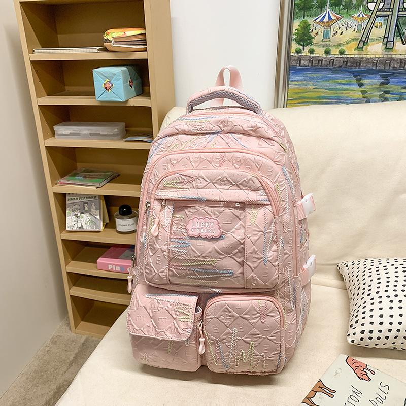 New Schoolbag for Girls with Large Capacity Cute Soft Girl Girl Backpack Lightweight Campus Versatile Backpack